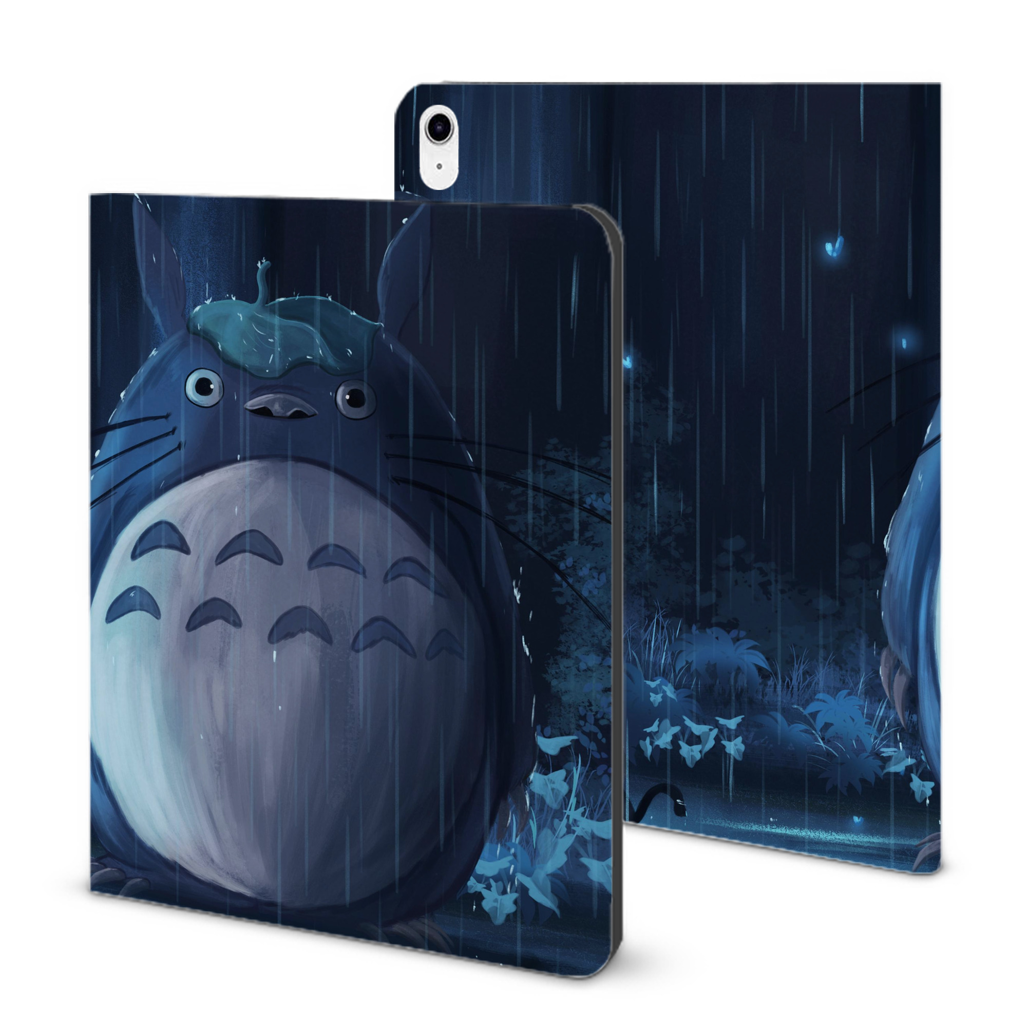 （画像用） となりのトトロ 草壁メイ 草壁サツキ My Neighbor Totoro Satsuki Kusakabe Mei Kusakabe IPad ケース ブック型 PUレザー TPU 耐衝撃 軽量 薄型 ペン収納なし 全面保護 IPad 各モデル対応